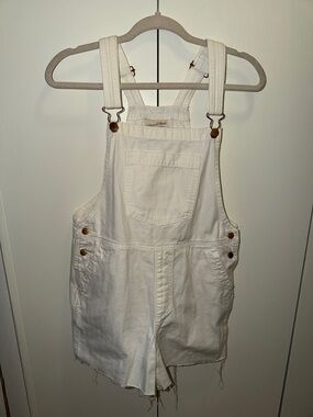Universal Thread White Denim Short Overalls
